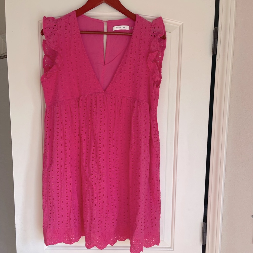 Mustard Seed pink eyelet romper
